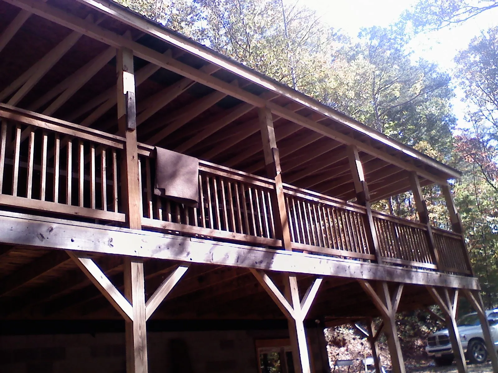 Timber framing under a new elevated porch and deck — Roof Leak Repair in Rowley by Roofing Brothers